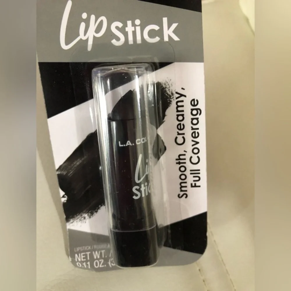 Black ‘stark’ creamy smooth‎ goth dark vamp rave gothic full coverage lipstick